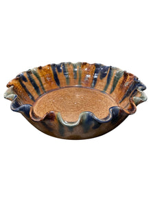 Fluted Earth Tone Glaze Bowl