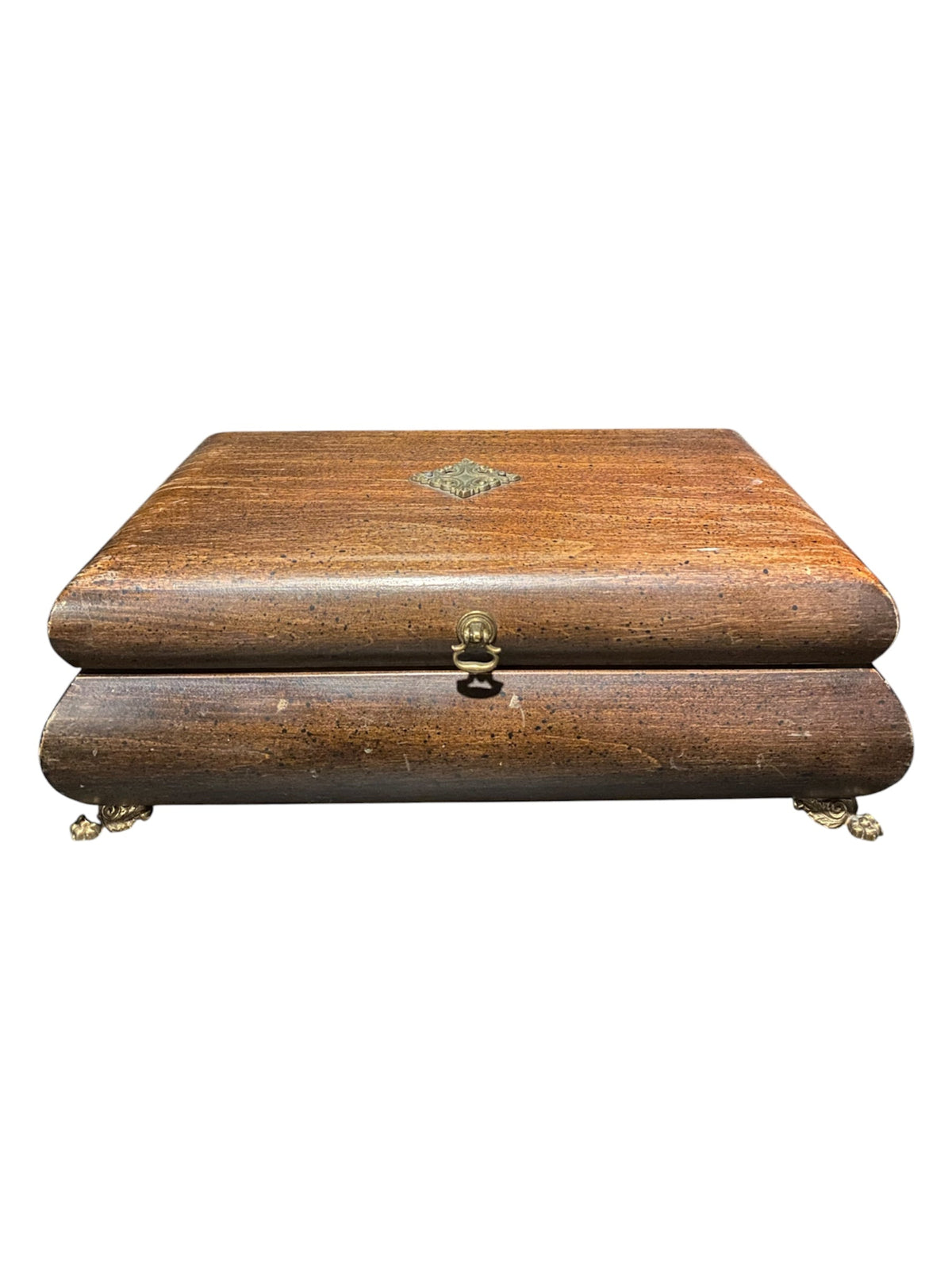 Large Elegant Jewelry Box with Brass Claw Foot