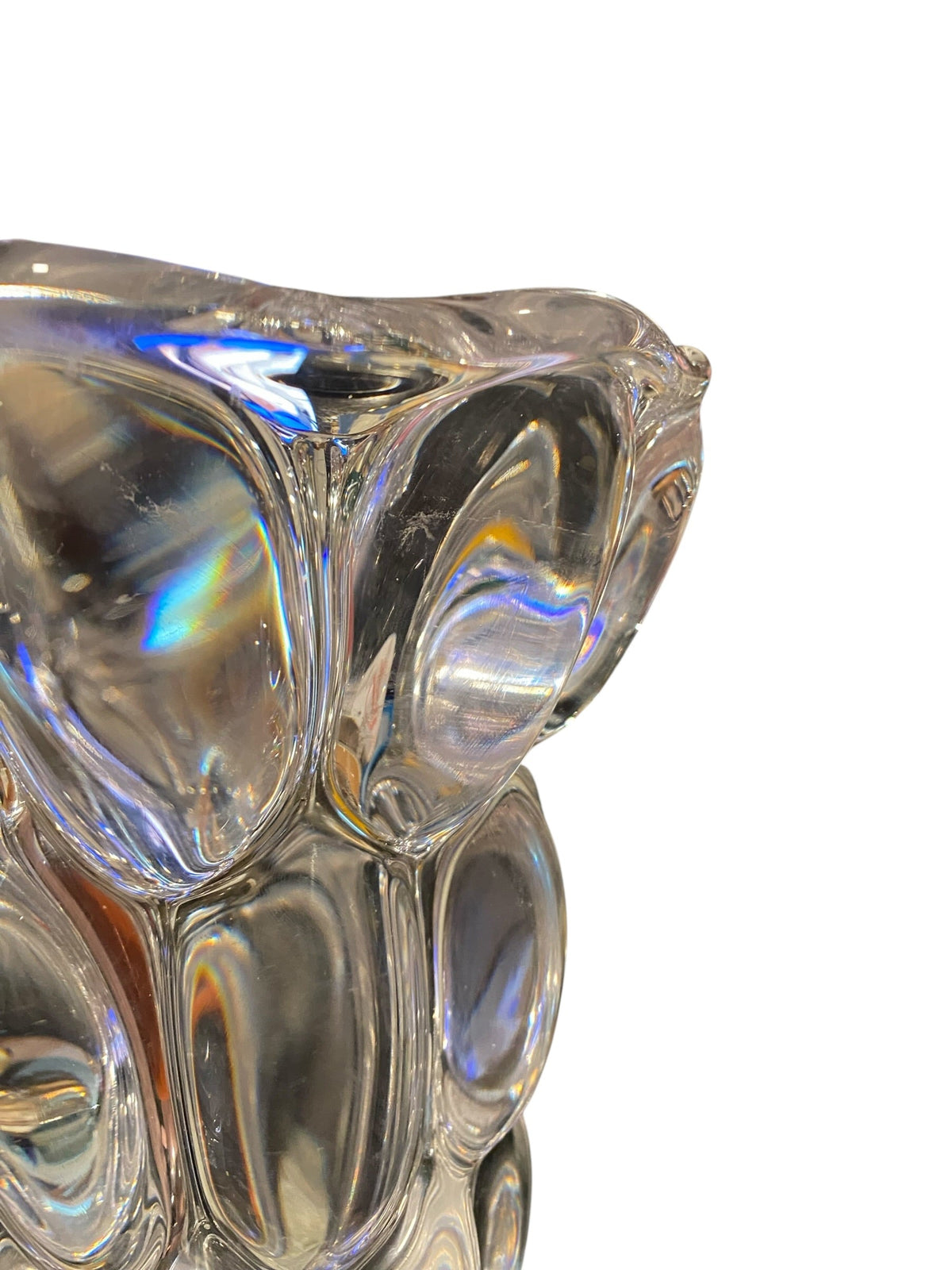 1950s French Crystal Bubble Art Vannes Vase