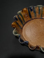 Fluted Earth Tone Glaze Bowl