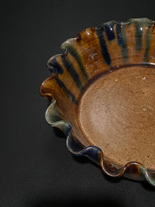 Fluted Earth Tone Glaze Bowl