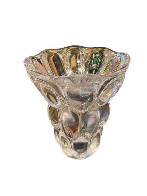 1950s French Crystal Bubble Art Vannes Vase