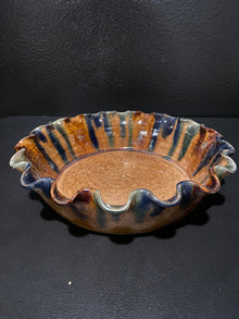 Fluted Earth Tone Glaze Bowl