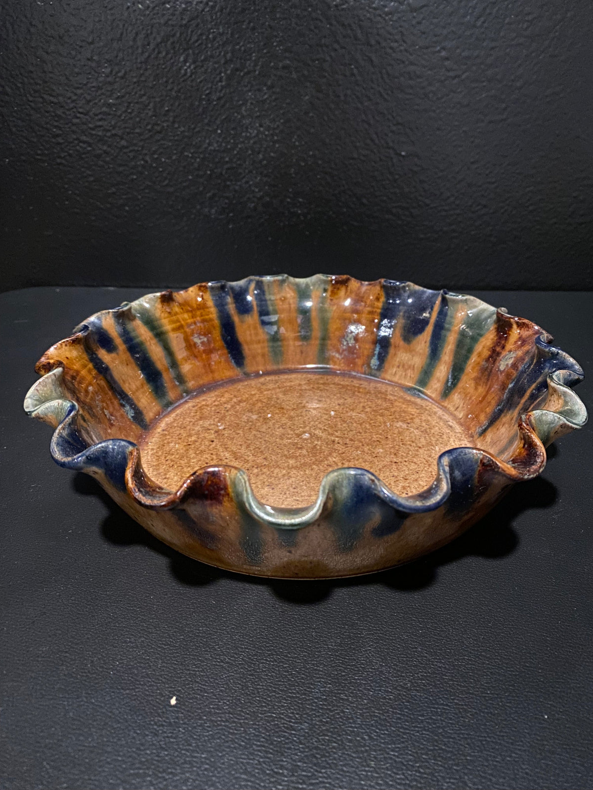 Fluted Earth Tone Glaze Bowl