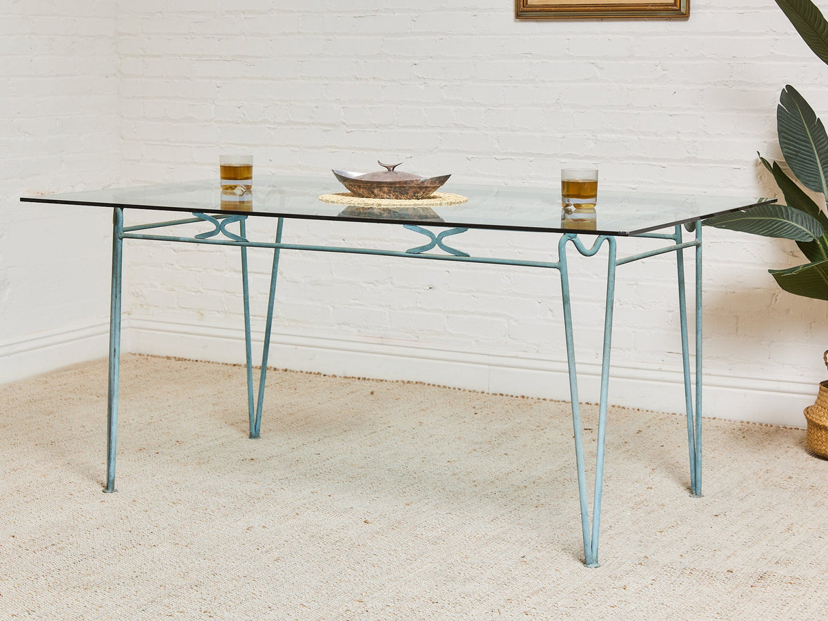 Antiqued Vintage Mid Century Patio Table