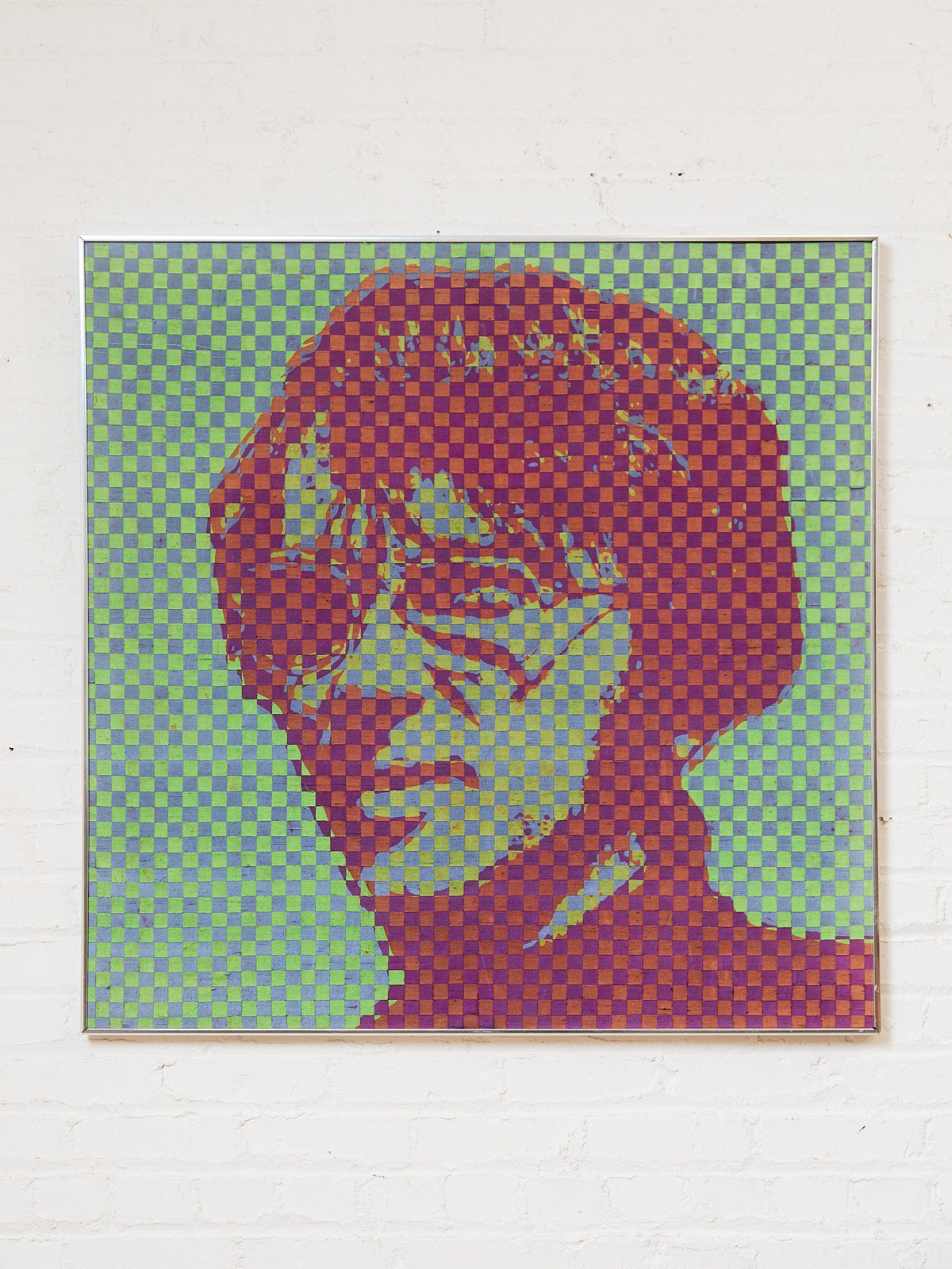 1960's Original Red and Green Woven Self Portrait by Richard Proctor
