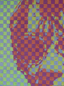 1960's Original Red and Green Woven Self Portrait by Richard Proctor
