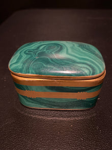 Vintage Christian Dior Faux Malachite Decorative Box
