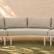 Elara Curved Outdoor Sectional Sofa in Warm Stone
