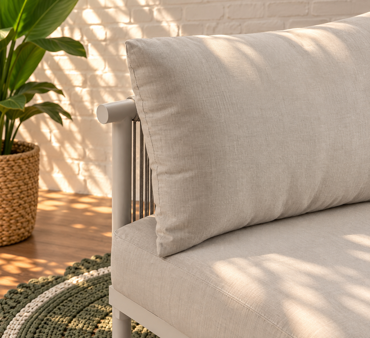 Elara Right-Arm Outdoor Sofa Section in Earth Grey