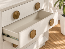 Phoebe Three-Drawer Nightstand in White Wood