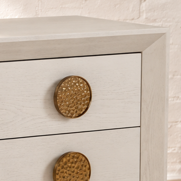 Phoebe Three-Drawer Nightstand in White Wood