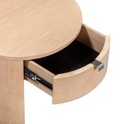 Marlow 19" Wood Round Nightstand With Drawer
