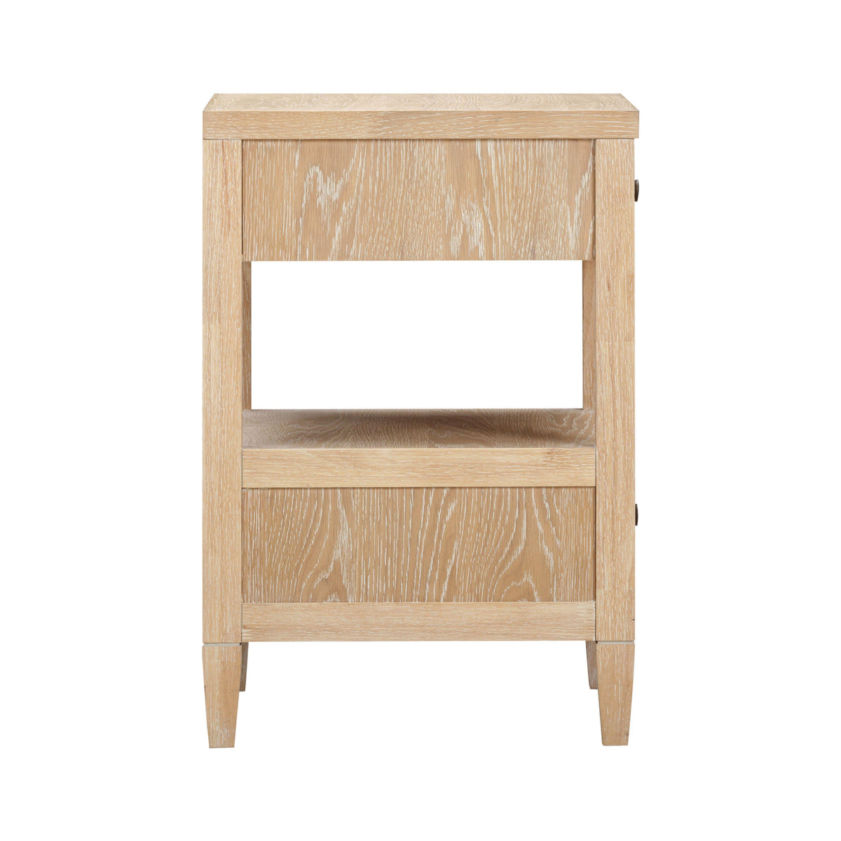 Bristol Park 20" Whitewashed Oak Wood 2-Drawer Nightstand