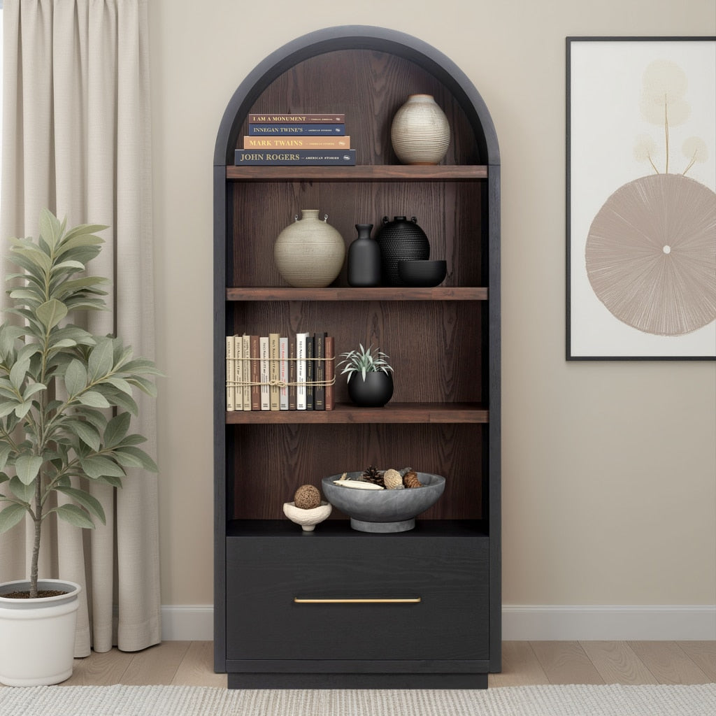 Marlow Wood Bookcase With File Drawer