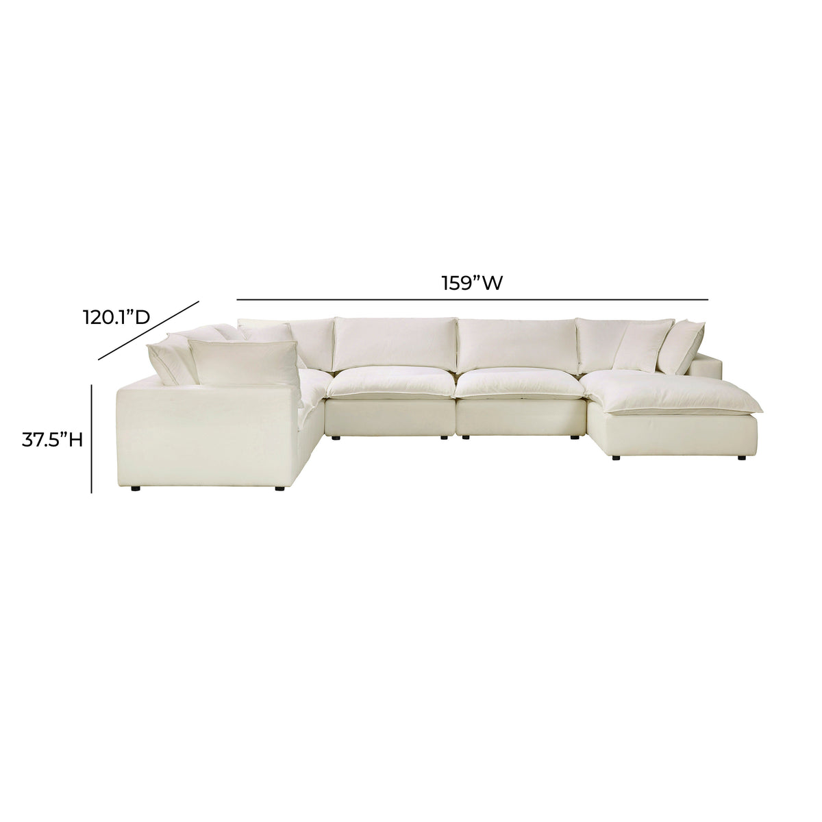 Cali 7-Piece Performance Fabric Modular Large Chaise Sectional