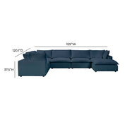 Cali 7-Piece Performance Fabric Modular Large Chaise Sectional