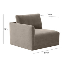 Willow Performance Velvet Modular LAF End Armchair