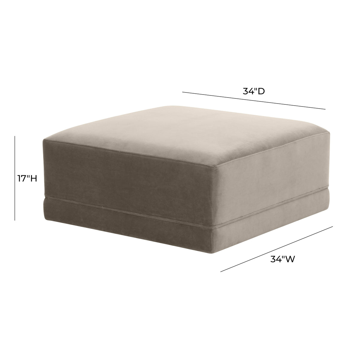 Willow Performance Velvet Modular Ottoman