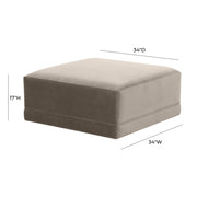 Willow Performance Velvet Modular Ottoman