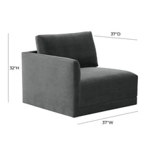 Willow Performance Velvet Modular LAF End Armchair