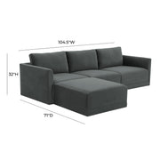 Willow 4-Piece Performance Velvet Modular Sectional