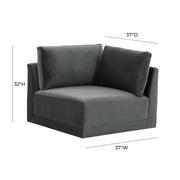 Willow Performance Velvet Modular Corner Chair