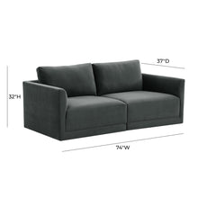 Willow 74" Performance Velvet Modular Loveseat