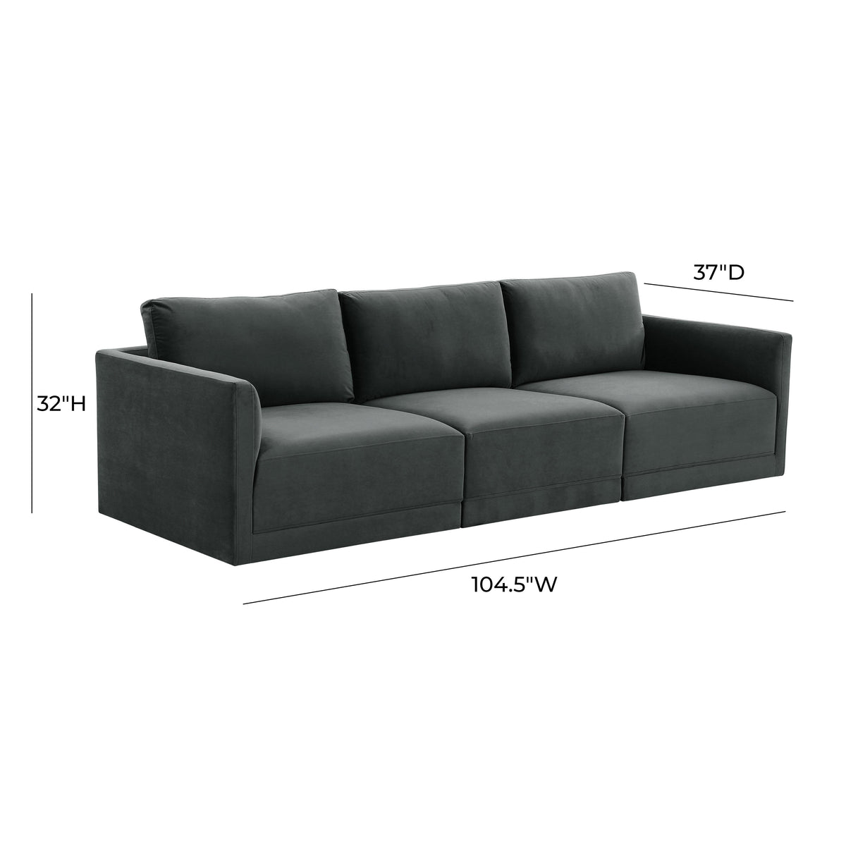 Willow 105" Performance Velvet Modular Sofa