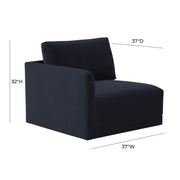 Willow Performance Velvet Modular LAF End Armchair