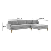 Serena 3-Piece Performance Velvet Chaise Sectional