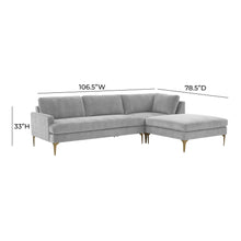 Serena 3-Piece Performance Velvet Chaise Sectional