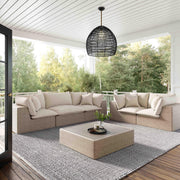 Cali 80" Performance Fabric & Wicker Outdoor Loveseat