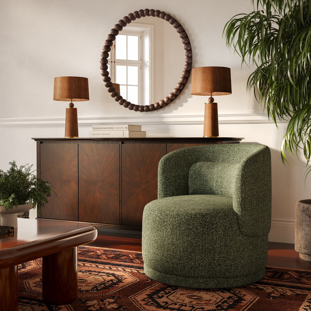 Massa Textured Performance Fabric Swivel Accent Chair