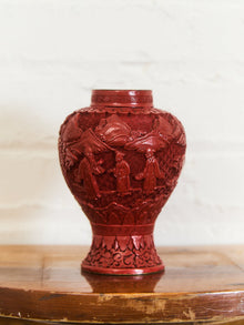 1930s Vintage Cinnabar Vase