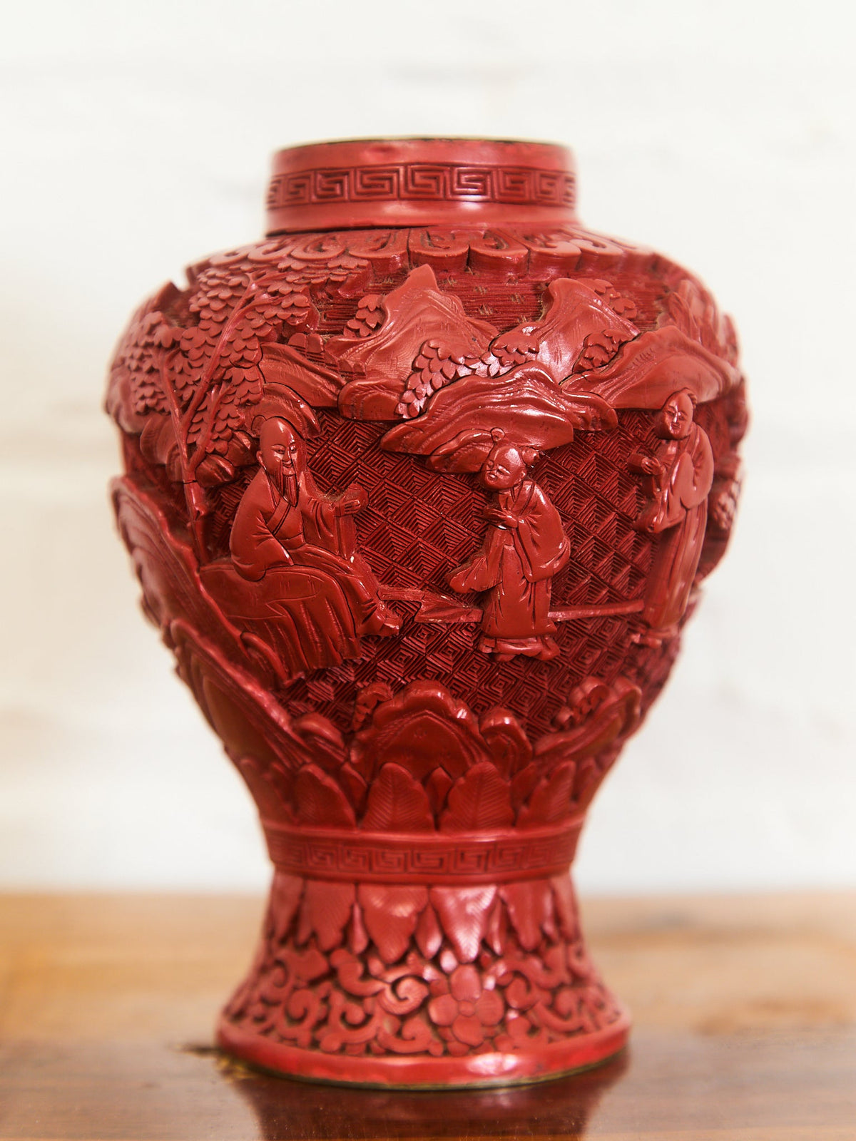 1930s Vintage Cinnabar Vase
