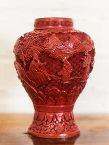 1930s Vintage Cinnabar Vase
