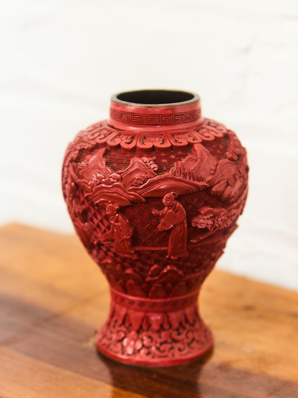 1930s Vintage Cinnabar Vase