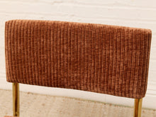 Modern Brass Cantilever Rust Corduroy Dining Chair