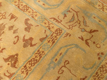 Vintage Hand-Knotted Silk Oushak-Style Area Rug in Ivory, Rust & Pale Blue