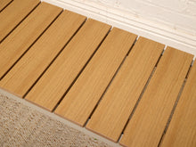 Modern Faux Teak Slatted Composite Outdoor Bench