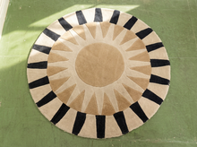 Contemporary Graphic Sunburst Round Area Rug