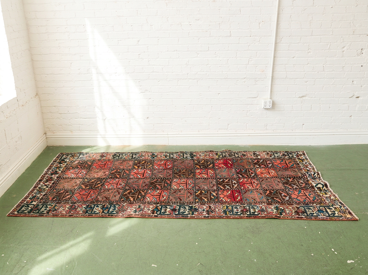 Vintage Geometric Panel Pattern Area Rug