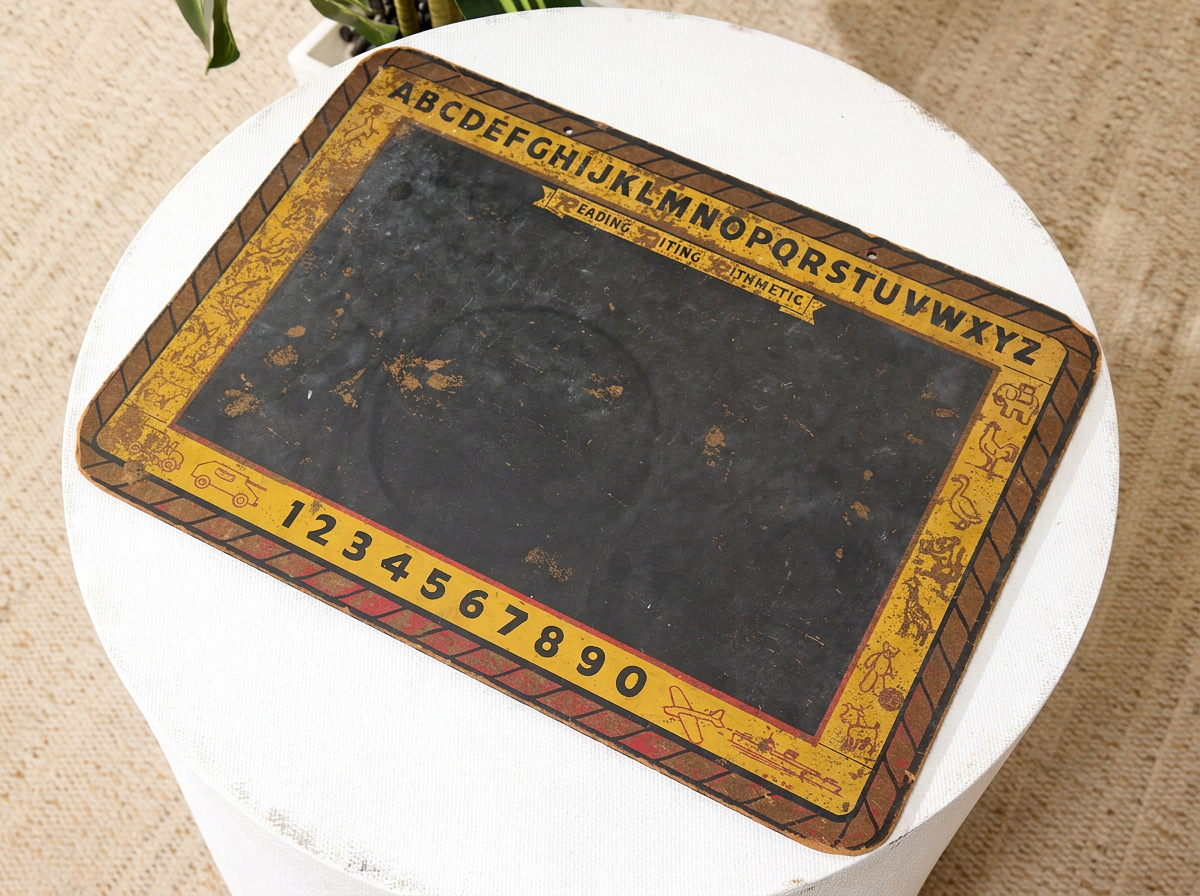Vintage “Reading, ’Riting, ’Rithmetic” Children’s Chalkboard