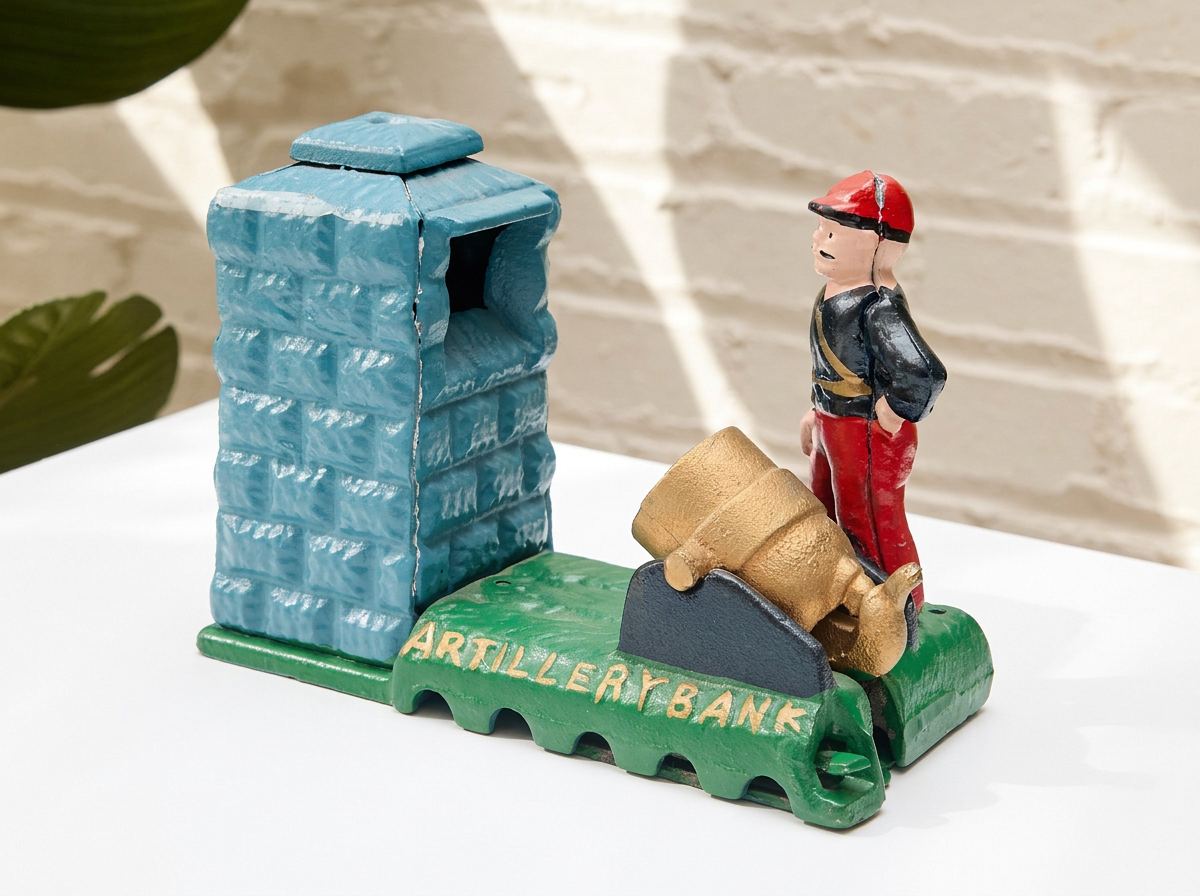 Vintage Cast Iron Artillery Mechanical Bank