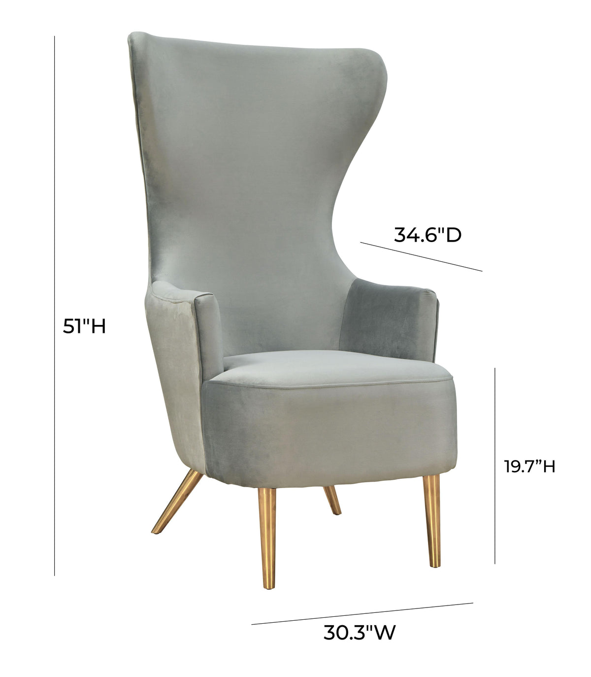 Julia Performance Velvet Wingback Accent Chair by Inspire Me! Home Decor
