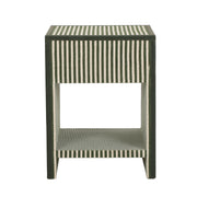 Kora 18" Cotton Jute 1-Drawer Contract-Grade Nightstand