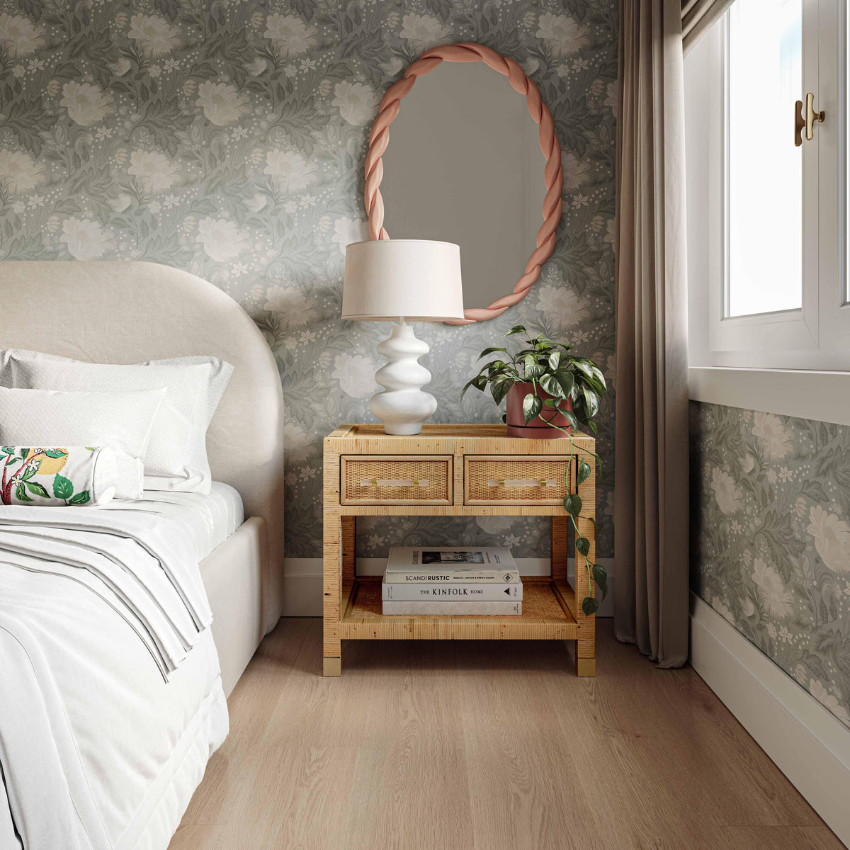 Amara 25" Natural Rattan Nightstand