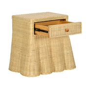 Pentra 25" Natural Rattan Nightstand With Drawer