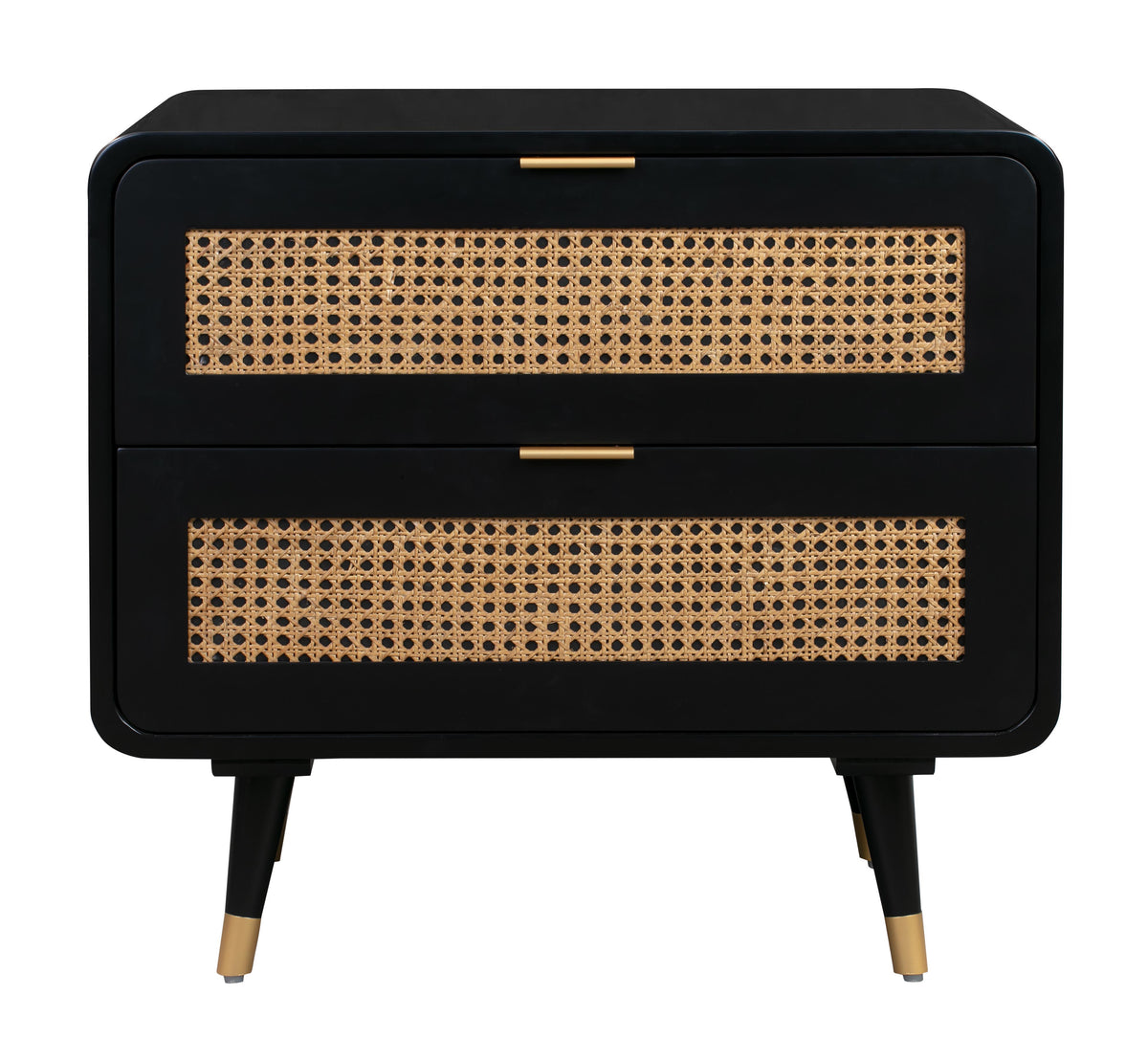 Christine 27" Black 2-Drawer Nightstand